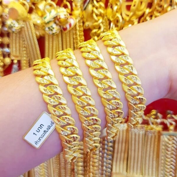 Iconic Designe 23K Thailand Gold Chain Bracelet.