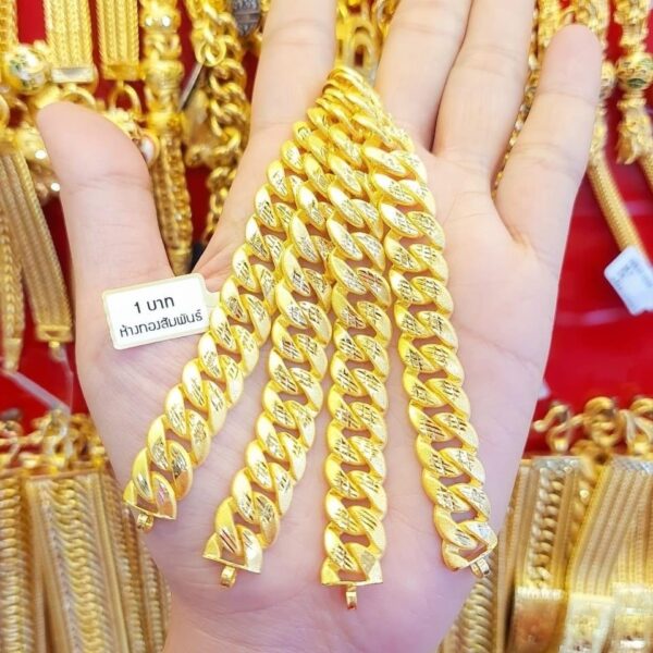 Iconic Designe 23K Thailand Gold Chain Bracelet. - Image 3