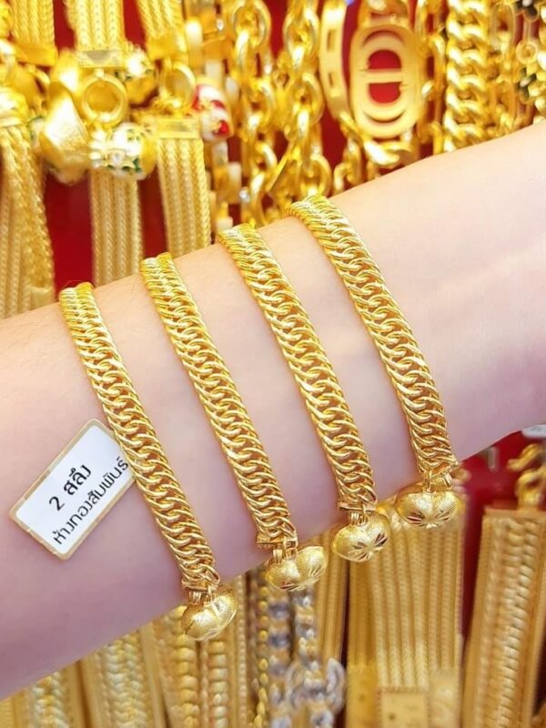 Ladies Chain with Hearth Charm 23K Thailand Gold Bracelet. - Image 2