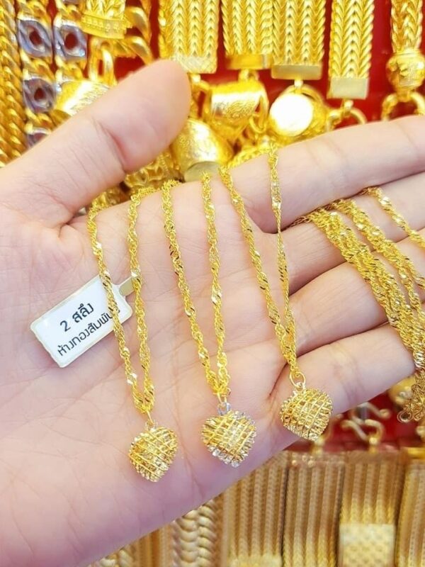 Timeless Hearth Necklace 23K Pure Thailand Gold. - Image 2