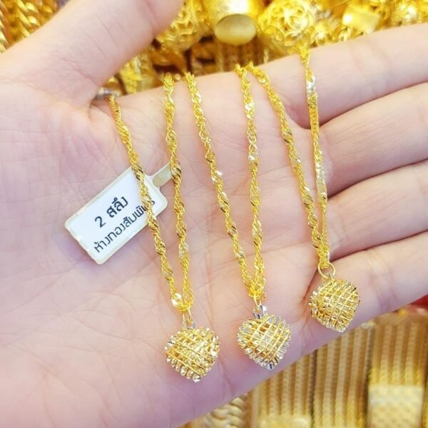 Timeless Hearth Necklace 23K Pure Thailand Gold. - Image 3