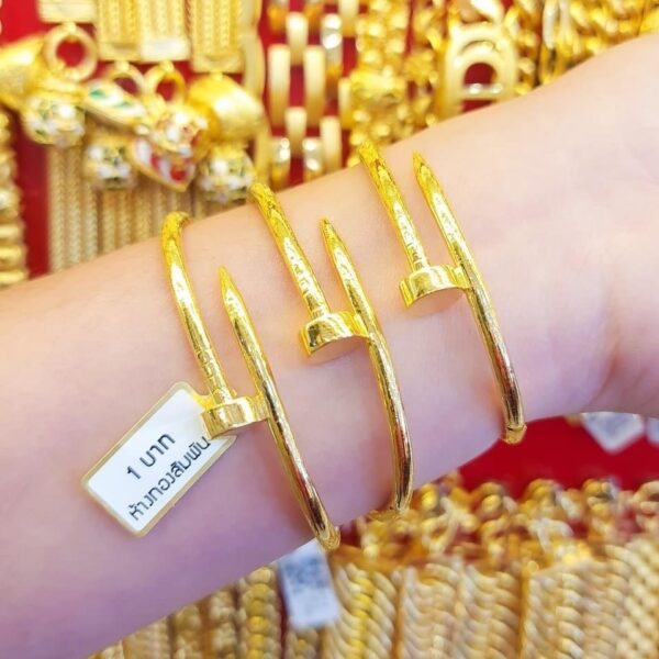 23K Pure Thailand Gold Nail Bracelet