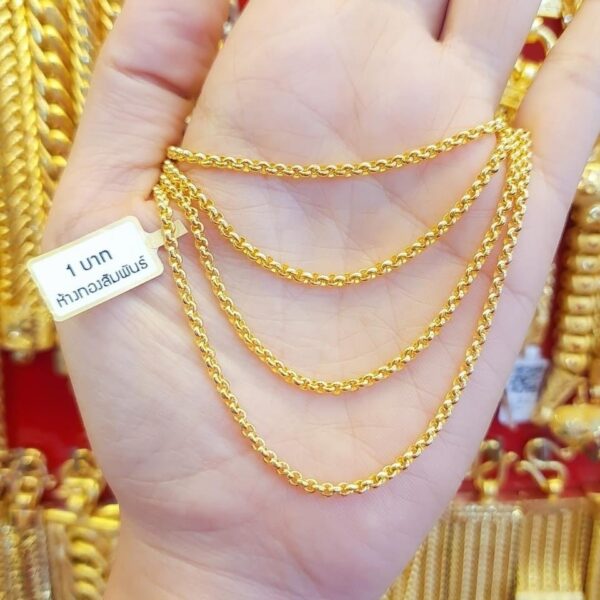 23K Pure Thailand Gold Chain Small Round Circles