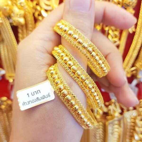 23K Thailand Gold Hippie Bracelet. - Image 2