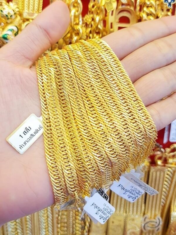 23K Pure Thailand Gold Artisan Bracelet. - Image 2