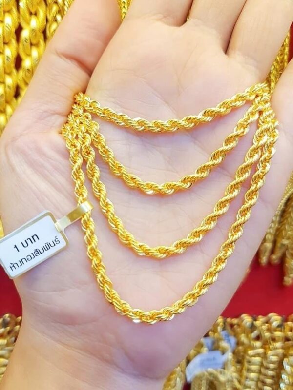 Pure 23K Thailand Gold Chain Sailor Rope shape 2.