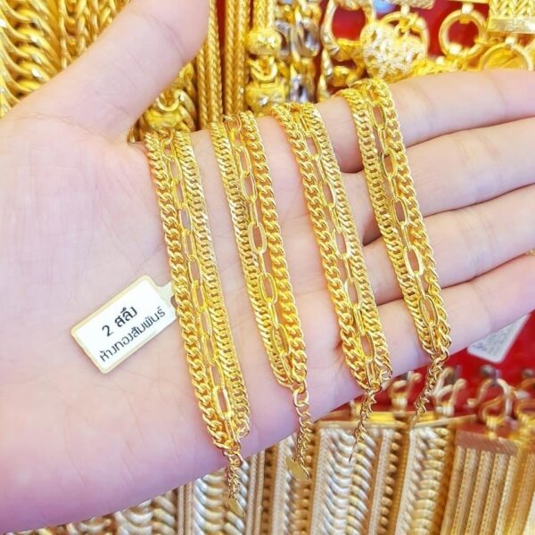 23K Pure Thailand Gold Triple Chain Bracelet. - Image 4