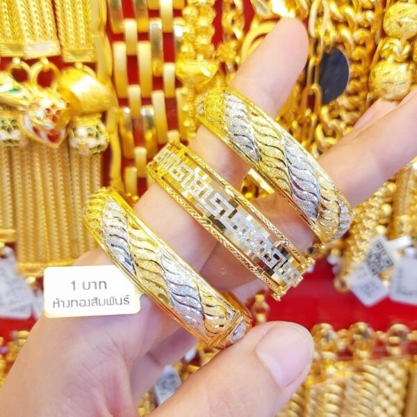 23K Thailand Gold Extravagant Bangle - Image 3