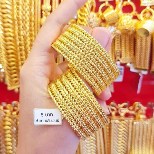 23K Thailand Gold Iconic XL Lace Bracelet - Image 2