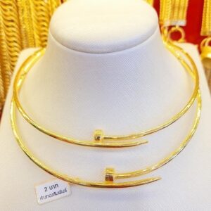 2 Baht (30,4g) 23K Gold Rigid Just Nail Necklace (Model 3054)