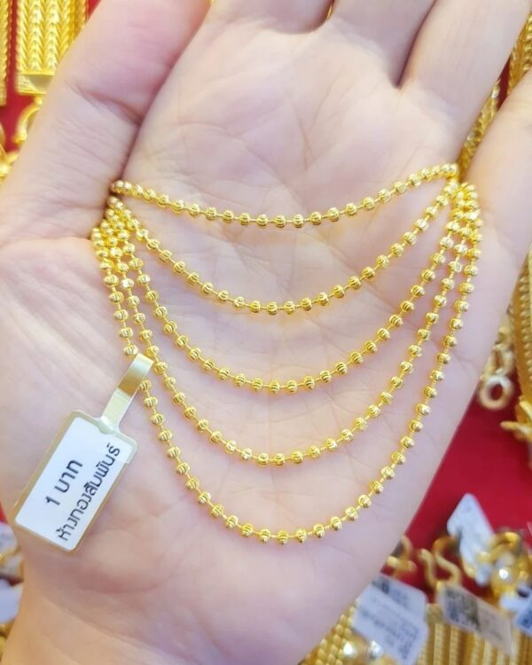 23K Thailand Gold Chain 1 Baht, Gold Spheres.