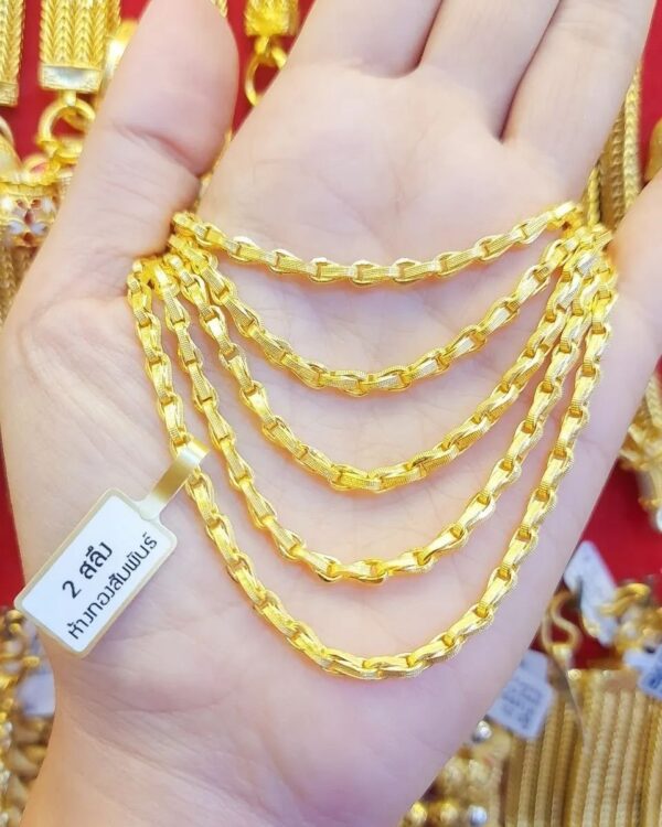 23K Thailand Gold Drop Rings Shape, Thailand Gold Necklace.