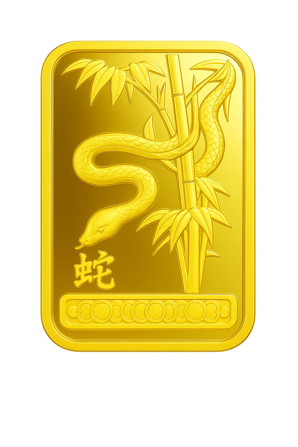 23k Thai gold bar with smooth surface photographed close-up.
